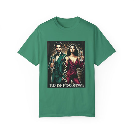 Turn Pain into Champagne T-Shirt, Fun Unisex Tee, Celebration Shirt, Party Wear, Unique Gift for Wine Lovers