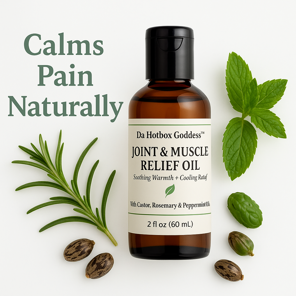 Joint & Muscle Relief Oil: Castor, Rosemary, Peppermint Blend