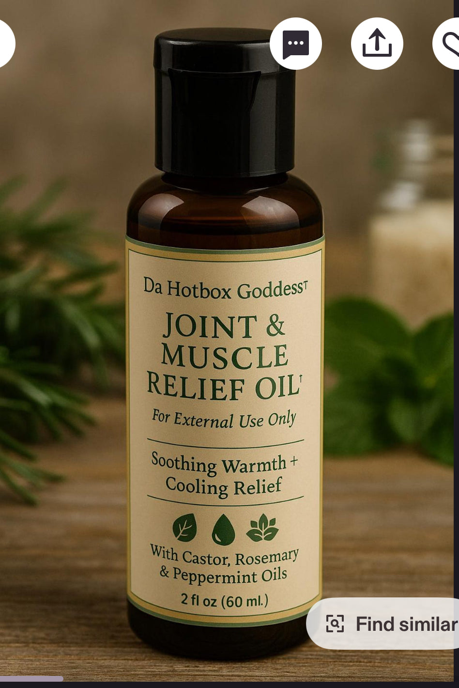 Joint & Muscle Relief Oil: Castor, Rosemary, Peppermint Blend