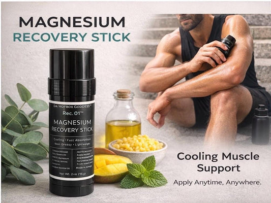 Magnesium Recovery Stick | Cooling Muscle Support Balm, Non-Greasy, Fast Absorption