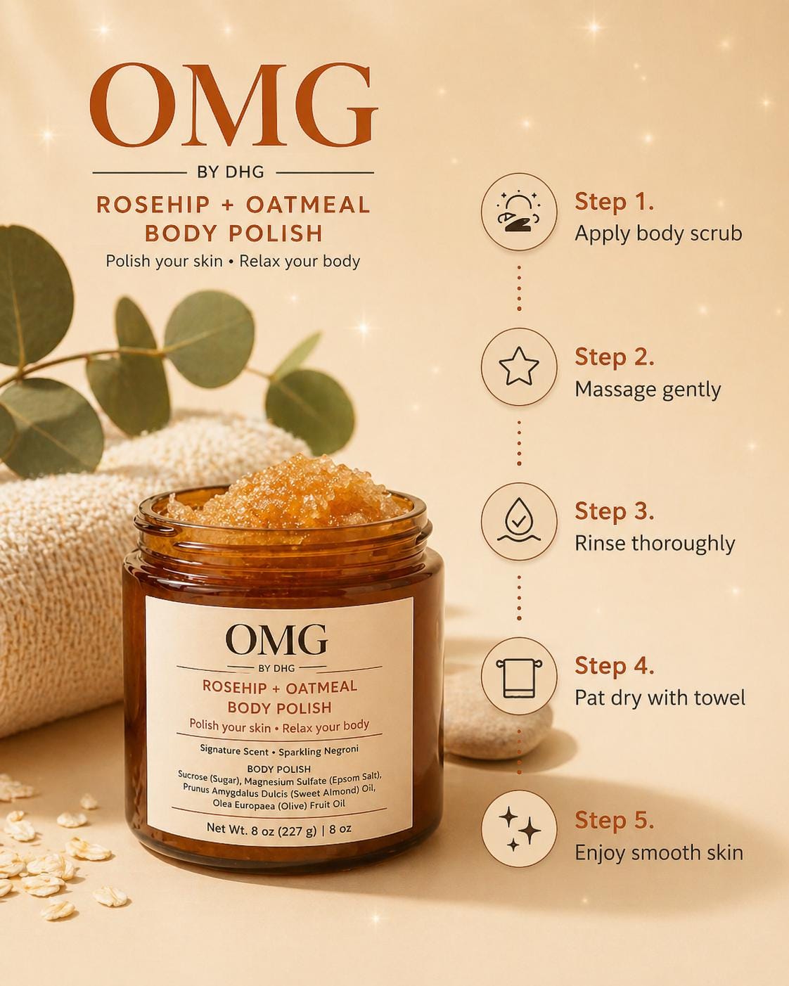 Rosehip+Oatmeal Body Polish OMG by DHG